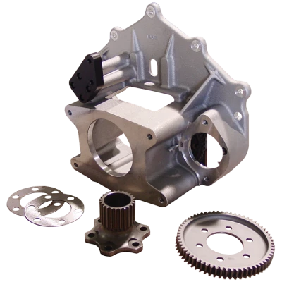 Bellhousing, 6-1/4 in Deep Housing, Idler Gear, 63 Tooth Ring Gear, Crank Coupler, HTD Gear, Shims, Aluminum, Natural, Chevy, Kit. - WIN62843