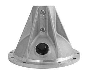 Side Bell, Closed Axle, Passenger Side, 6 Rib, Includes Inspection Plug, Aluminum, Natural Finish, Winters 10in. Quick Change, Each.