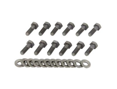 Quick Change Ring Gear Bolt Kit, 3/8-24in. Right Hand Thread, 1.125in. Long, 12 Point Head, Steel, Black Oxide, Set of 12. - WIN7868