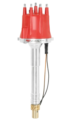 Distributor, Pro-Billet, Magnetic Pickup, Locked Advance, HEI Style Terminal, Slip Collar, Red, Chevy V8, Bronze Gear,Each - MSD85501
