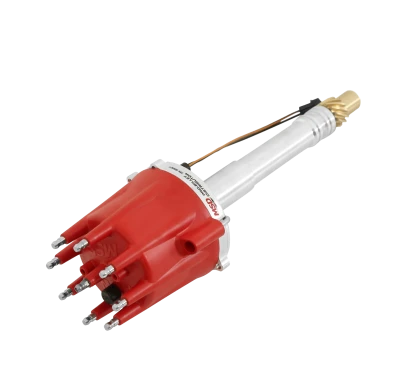 Distributor, Pro-Billet, Magnetic Pickup, Locked Advance, HEI Style Terminal, Slip Collar, Red, Chevy V8, Bronze Gear,Each - MSD85501