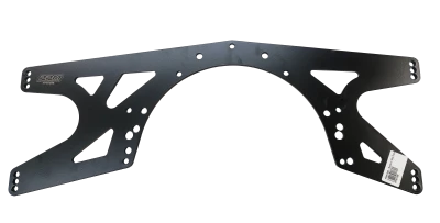 Mid Plate, Engine, 1-1/8 in. Offset, Chevy & Ford Bolt Pattern, 1/2 in. Adjustments, Black Powdercoated, 1/4 in. Aluminum, Each. Rayburn, Stinger, Shaw, Harris - PPM1300