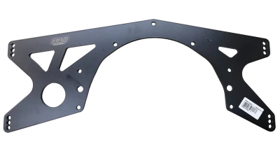 Midplate, Engine, Mastersbilt Smackdown (2005 & Up) 1 in. Raised Mid Plate, Chevy & Ford Bolt Pattern, 1/2 in. Adjustments, Black Powdercoated, 1/4in. Aluminum, Each. - PPM1310SN-1