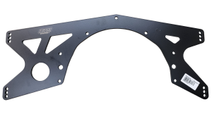 Midplate, Engine, Mastersbilt Smackdown (2005 & Up) 1 in. Raised Mid Plate, Chevy & Ford Bolt Pattern, 1/2 in. Adjustments, Black Powdercoated, 1/4in. Aluminum, Each.
