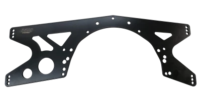 Midplate, Engine, Mastersbilt Smackdown (2004 & Older) Chevy & Ford Bolt Pattern, 1/2 in. Adjustments, Black Powdercoated, 1/4 in. Aluminum, Each. - PPM1310SO