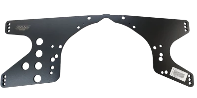Midplate, Engine, Longhorn, Chevy & Ford Bolt Pattern, 1/2 in. Adjustments, Black Powdercoated, 1/4 in. Aluminum, Each. - PPM1316