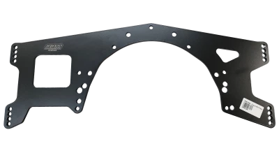 Midplate, Engine, Warrior (Post 2007) Chevy & Ford Bolt Pattern, 1/2 in. Adjustments, Black Powdercoated, 1/4 in. Aluminum, Each. - PPM1335