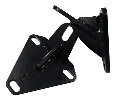 Motor Mount, SBC, 1/4 in Steel, Black Powdercoated, Right/Left, Front, Lonhorn Twisted, KIT - PPM1355