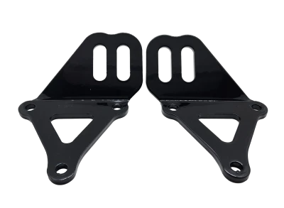 Motor Mount, Bolt-On, 1 in & 2 in Offset, Steel, Black Powder Coat, 1/4 in thick, SBC, Pair - PPM1356