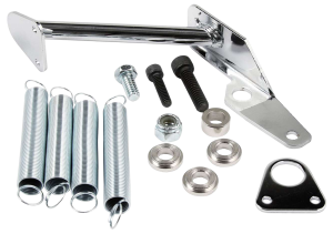 Throttle Return Spring Kit, Carb Mount, 4 Springs, Steel, Chrome, Kit.