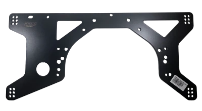 Midplate, Engine, Capital, Chevy & Ford Bolt Pattern, 1/2 in. Adjustments, Black Powdercoated, 1/4 in. Aluminum, Each. - PPM1325