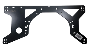 Midplate, Engine, Capital, Chevy & Ford Bolt Pattern, 1/2 in. Adjustments, Black Powdercoated, 1/4 in. Aluminum, Each.
