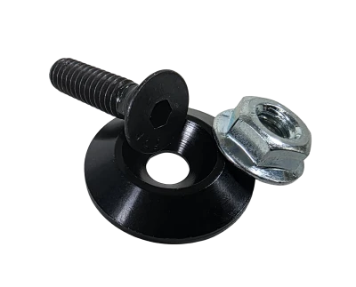 Washer, Tapered, Aluminum, 1 in OD, 10 Pack, Black Anodized, Bolts, Nuts, Kit - PPM10AWB-K