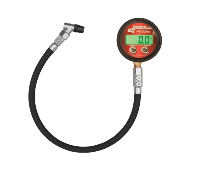 Tire Pressure Gauge, Pro Digital, Backlight, 0-125 psi, Digital, 2-1/2 in Diameter, Red Face, 1/2 lb Increments, Silver Case, Each - LON52-53028