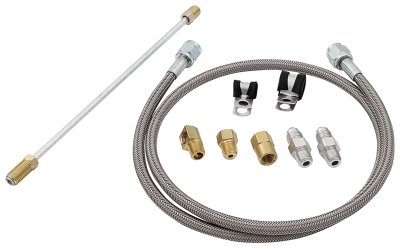 Hydraulic Hose, Clutch Hose, 36 in Long, 4 AN Hose, 4 AN Straight Female to 3/16 in 90 Degree Inverted Flare Male, Fittings, Braided Stainless, PTFE, Kit - PPM46101-36