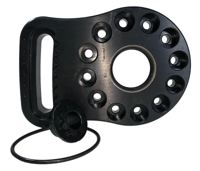 Radius Climber Pinion Mount (single sided,includes-seal, oring, bung & threaded bung), Aluminum, Black Anodized - PPM0435