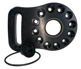 Radius Climber Pinion Mount (single sided,includes-seal, oring, bung & threaded bung), Aluminum, Black Anodized