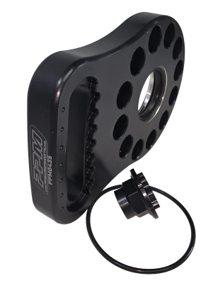 Radius Climber Pinion Mount (single sided,includes-seal, oring, bung & threaded bung), Aluminum, Black Anodized - PPM0435