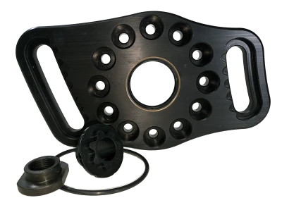Pinion Mount, Climber, Double Radius (includes-seal, oring, bung & threaded bung). Aluminum, Black Anodized - PPM0430