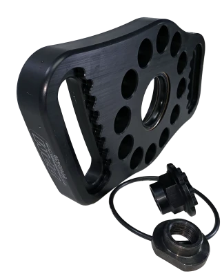 Pinion Mount, Climber, Double Radius (includes-seal, oring, bung & threaded bung). Aluminum, Black Anodized - PPM0430