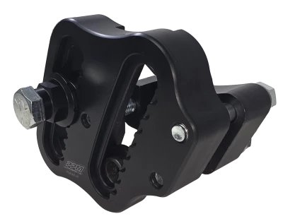Panhard Mount, Climber, Double Radius, 2 in x 2 in, Center & Outside Mount, Aluminum, Black, Each - PPM0565-AR