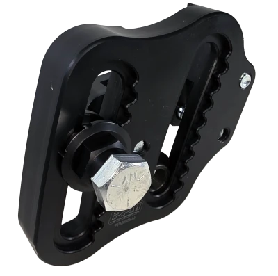 Panhard Mount, Climber, Double Radius, 2 in x 2 in, Center & Outside Mount, Aluminum, Black, Each - PPM0565-AR