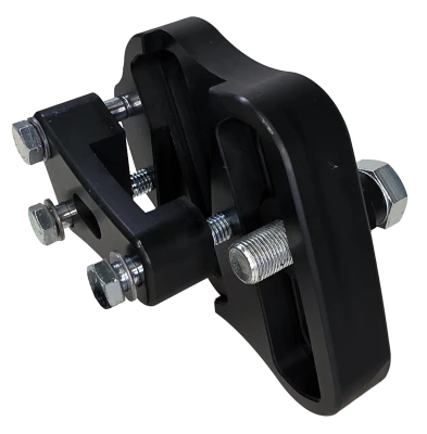 Panhard Mount, Climber, Double Radius, 2 in x 2 in, Center & Outside Mount, Aluminum, Black, Each - PPM0565-AR