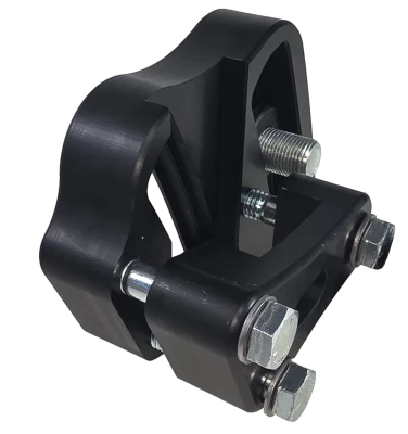Panhard Mount, Climber, Double Radius, 2 in x 2 in, Center & Outside Mount, Aluminum, Black, Each - PPM0565-AR