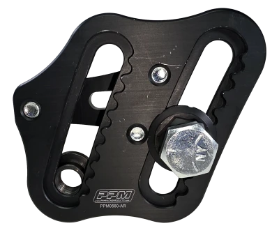 Panhard Mount, Climber, 2 in x 2 in,Double Radius, Center & Inside Mount, Aluminum, Black Anodized, Kit - PPM0560-AR