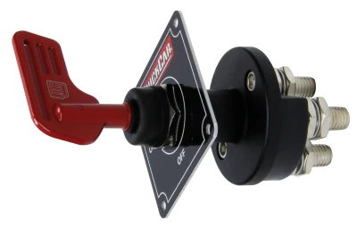 Battery Disconnect, Rotary Switch, Panel Mount, 350 Amps, 12V, Removable Key, Red, Each. - QCP-55-030