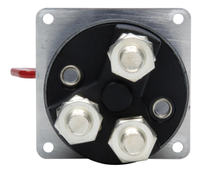 Battery Disconnect, Rotary Switch, Panel Mount, 350 Amps, 12V, Removable Key, Red, Each. - QCP-55-030