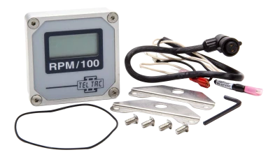 Tachometer, Tachometer II, 15000 RPM, 9V Battery, Digital, 2-1/4 in Square, Mount / Hardware, Gray Face, Magneto / Electronic Ignitions, Each - TelTach