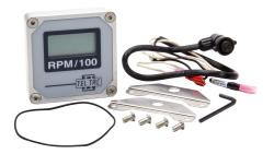 Tachometer, Tachometer II, 15000 RPM, 9V Battery, Digital, 2-1/4 in Square, Mount / Hardware, Gray Face, Magneto / Electronic Ignitions, Each