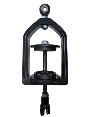 Sixth Coil, Fits 2.5in. I.D. by 4in. Tall Spring, Rod End Top, Clevis Bottom, Includes Top and Bottom Spring Cup, Aluminum, Black, Each. - PPM0265