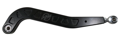 Panhard Bar, J bar, 20-1/2in.-21-1/4in. Adjustment, Short Drop, 3/4 Thread, 3/4 Hole XM Series Rod End, Aluminum, Flat Black, Each. - PPM0799