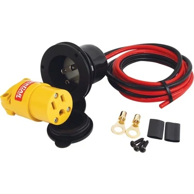 Accessory Plug-In, 110V, Flange Mount, 3-Prong Male Socket, Cover / Terminals / Wires Included, Kit - QCP-57-723