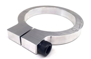 Retaining Ring, 3 in tube, 1/2 thick, 5/16-18 in Thread Bolt, Aluminum, Black Anodized, Each