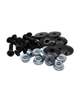Washer, Tapered, Aluminum, 1 in OD, Black Anodized, Button Head Socket Bolts, Nuts, 10 pack, Kit - PPM10AWSB-K