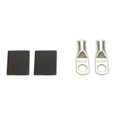 Battery Terminal, 2 Gauge, 3/8 in Eyelet, Heat Shrink Included, Copper, Tin Plated, Pair - QCP-57-550