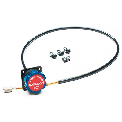 Brake Bias Adjuster, Remote, Panel Mount, Bolt-On, 3/8-24 in Thread, 5 ft Cable / Housing, Panel Mount, Knob Adjuster, Kit - WIL340-4990