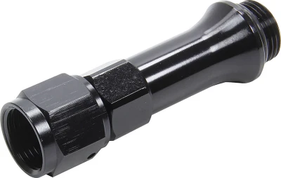 Carburetor Inlet Fitting, Straight, 8 AN Female to 7/8-20 Male, 3 in Long, Aluminum, Black Anodized, Holley Carburetors, Each - PPM941-035678
