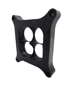 Carburetor Spacer, Hi-Flow, 1 in Thick, 4 Hole, Tapered Bore, Aluminum, Black Anodized, Each - PPM1920