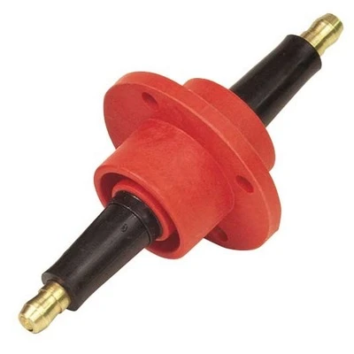 Coil Feed Through, Firewall Feed Through, HEI Style Terminal, Brass Terminals, Nylon / Rynite, Black / Red, Each - MSD8211
