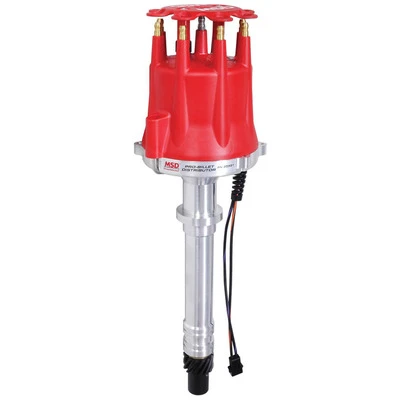 Distributor, Pro-Billet, Magnetic Pickup, Mechanical Advance, HEI Style Terminal, Red, Chevy V8, - MSD85551