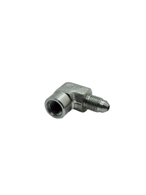 Fitting, Adapter, 90 degree, 1/8 in NPT Female to 3 AN Male, Steel, Zinc Oxide, Each - PPM63125S-90