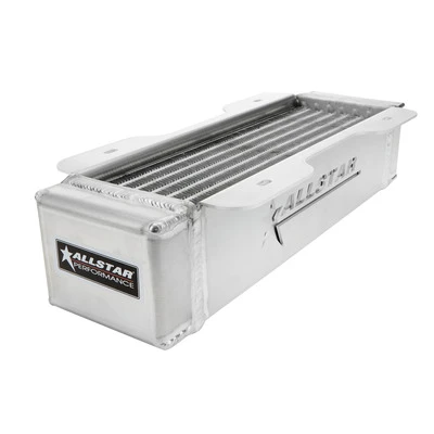 Fluid Cooler, 4 x 15 x 3.5 in, Deck Mount, Plate Type, 10 AN Male Inlet / Outlet, 1/2 in NPT Female Port, Aluminum, Natural, Engine Oil, Each. - PPM30146