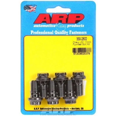 Flywheel Bolt Kit, Pro Series, 11 mm x 1.50 Thread, 0.880 in Long, 12 Point Head, Chromoly, Black Oxide, GM LS-Series, Set of 6 - ARP330-2802