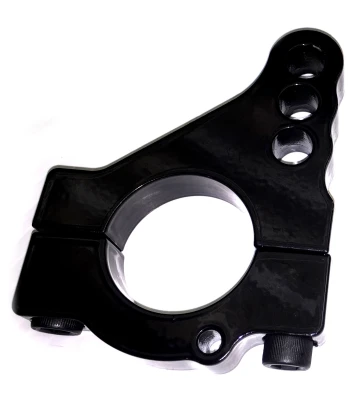 Fuel Cell Mount, Adjustable, 1-3/4 in Clamp on, Aluminum, 1/2 in holes, 1/2 in adjustment, Black Powder Coated - PPM1165