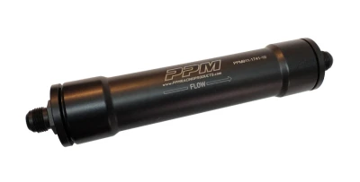 Fuel Filter, In-Line, 10 Micron, Paper Element, 10 AN Male Inlet, 10 AN Male Outlet, Aluminum, Black Anodized, Each - PPM911-1741-10