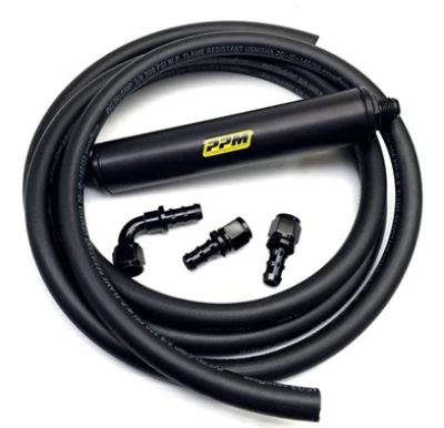 Fuel Line Kit, -8an Canister Fittings, Includes: Filter Housing, Paper Filter Element, x2 Straight -8an Fittings, x1 90 Degree -8an Fitting, 12' of -8an Hose, Kit. - PPM911-1741-08K